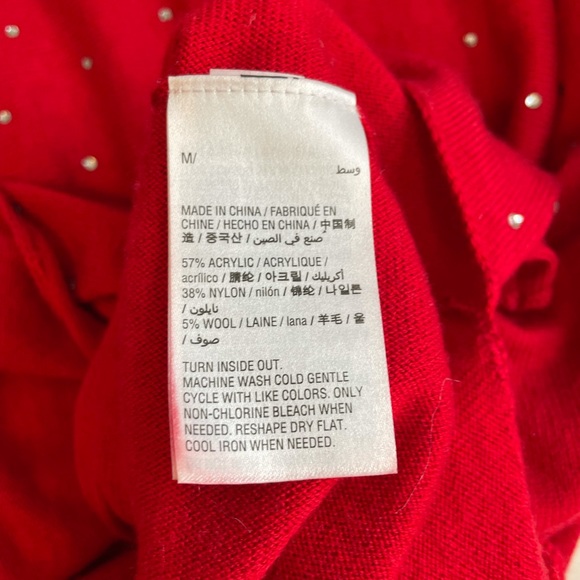 INC Red Sweater with Rhinestones - Picture 5 of 5